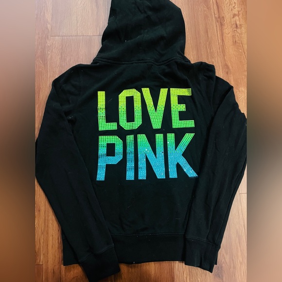 PINK VS RARE/HTF OMBRÉ RHINESTONE BLING HOODIE S - Picture 4 of 9